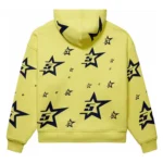 Sp5der Double Layer 5 Star Zip Hoodie Yellow Back