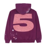 Sp5der Nocturnal Highway Hoodie Dark Purple Back
