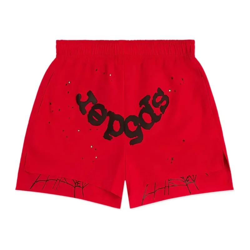 Sp5der OG Web Double Layer Short Red Front