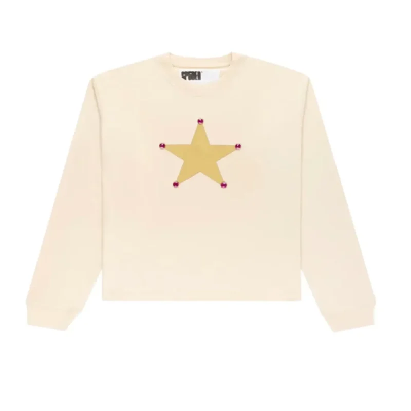 Sp5der Pornstar Longsleeve Tee Cream Front