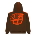 Sp5der Screaming Eagle Hoodie Brown Back