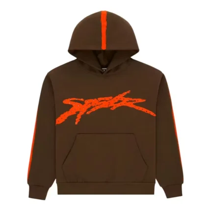 Sp5der Screaming Eagle Hoodie Brown Front