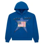 Sp5der Star Girl Hoodie Blue Front