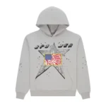 Sp5der Star Girl Hoodie Grey Front
