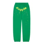 Sp5der Star OG Web V2 Sweatpant Slime Green Front