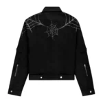 Sp5der Web Denim Cropped Trucker Jacket Black Back