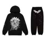 Sp5der Web HoodieSweatpant Set Black Front