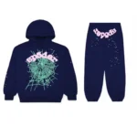 Sp5der Web HoodieSweatpant Set Navy Front