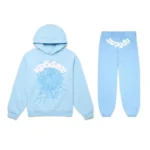Sp5der Web HoodieSweatpant Set Sky Blue Front