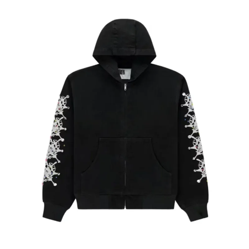 Sp5der Webstone Denim Jacket Black Front