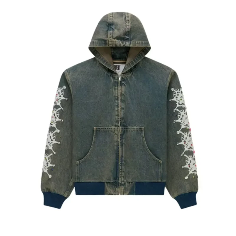 Sp5der Webstone Denim Jacket Indigo Front