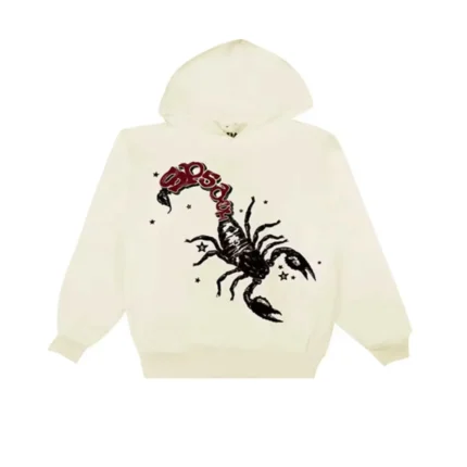 Sp5der x Mariah The Scientist Scorpion Hoodie Cream Front